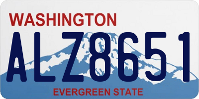 WA license plate ALZ8651
