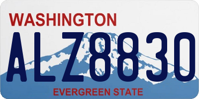WA license plate ALZ8830