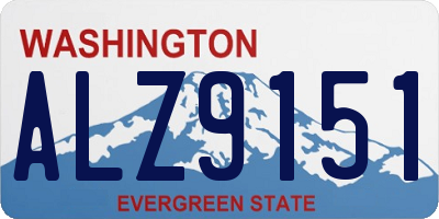 WA license plate ALZ9151