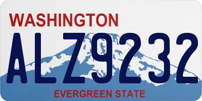 WA license plate ALZ9232