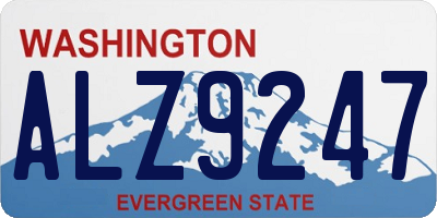 WA license plate ALZ9247