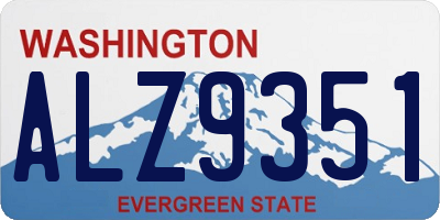 WA license plate ALZ9351