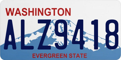 WA license plate ALZ9418
