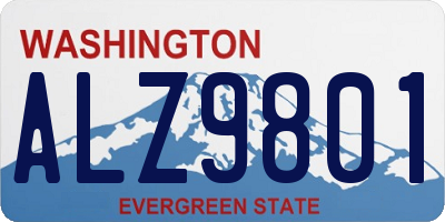 WA license plate ALZ9801