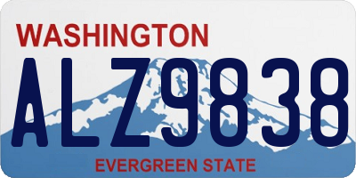 WA license plate ALZ9838