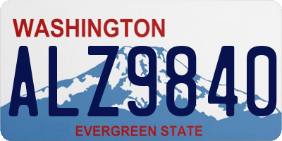 WA license plate ALZ9840