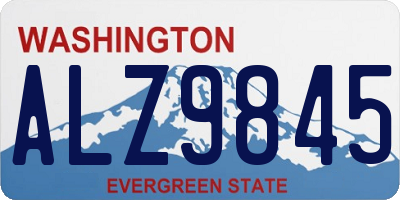 WA license plate ALZ9845