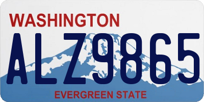 WA license plate ALZ9865
