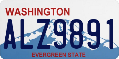 WA license plate ALZ9891