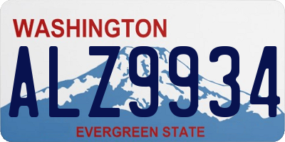WA license plate ALZ9934