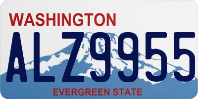 WA license plate ALZ9955