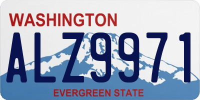 WA license plate ALZ9971