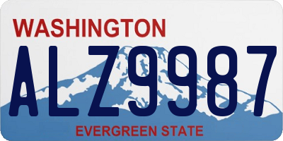 WA license plate ALZ9987