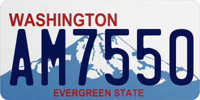 WA license plate AM7550