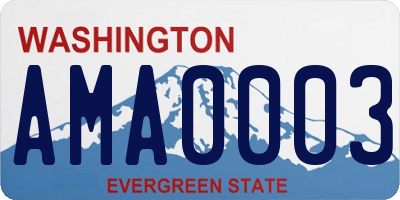 WA license plate AMA0003