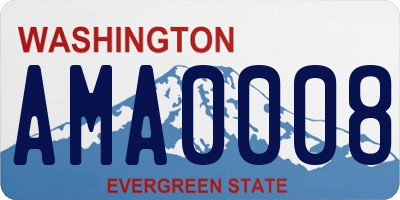 WA license plate AMA0008
