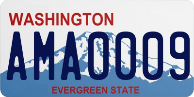 WA license plate AMA0009
