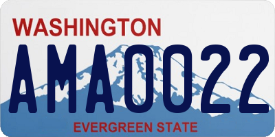 WA license plate AMA0022