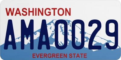 WA license plate AMA0029