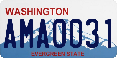 WA license plate AMA0031