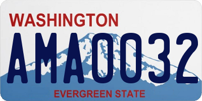 WA license plate AMA0032