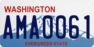 WA license plate AMA0061
