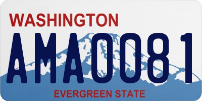 WA license plate AMA0081
