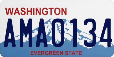 WA license plate AMA0134