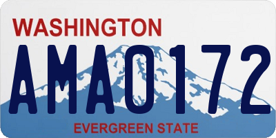 WA license plate AMA0172