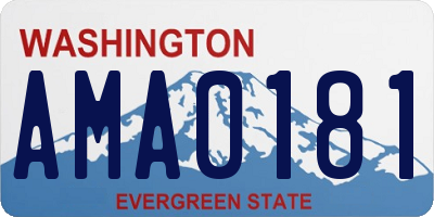 WA license plate AMA0181