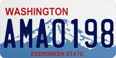 WA license plate AMA0198