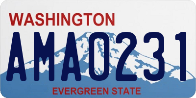 WA license plate AMA0231