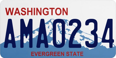WA license plate AMA0234