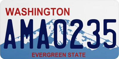 WA license plate AMA0235