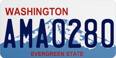 WA license plate AMA0280