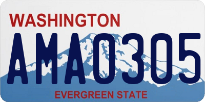 WA license plate AMA0305