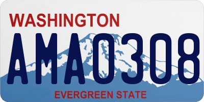 WA license plate AMA0308