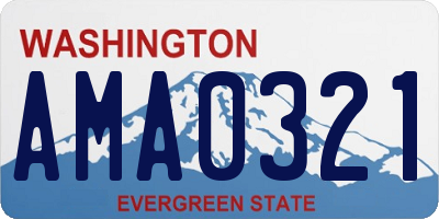 WA license plate AMA0321