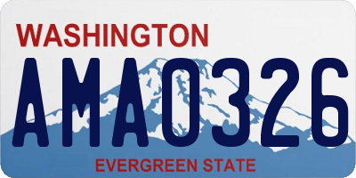 WA license plate AMA0326