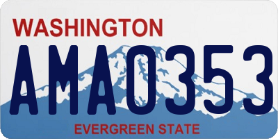 WA license plate AMA0353