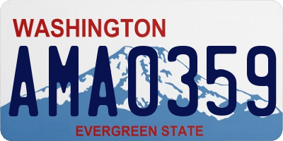 WA license plate AMA0359
