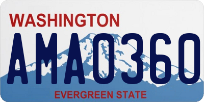 WA license plate AMA0360