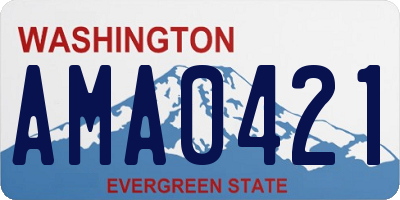 WA license plate AMA0421