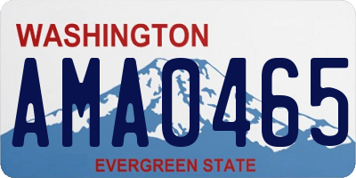 WA license plate AMA0465