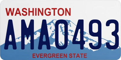 WA license plate AMA0493