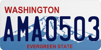 WA license plate AMA0503