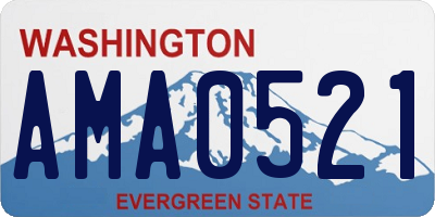 WA license plate AMA0521