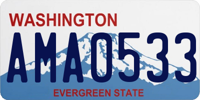 WA license plate AMA0533