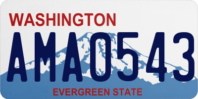 WA license plate AMA0543
