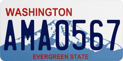 WA license plate AMA0567